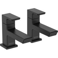 Bristan Cobalt Basin Taps Pair Pillar Mounted - Black