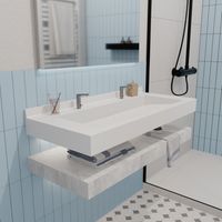 iStone Ultra Plan freistehendes Waschbecken 1200 x 520 x 100 mm, in Solid Surface, mattweiß (ULTRA-1200)