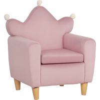 Sillón Infantil Mini Sofá para Niños de +3 Años con Asiento Acolchado y Reposabrazos 50x42x58 cm Rosa