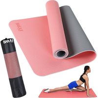 Tappetino Yoga Aerobica Pilates Tappeto Allenamento Fitness Palestra Rosa Grigio