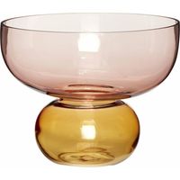 Vaso artigianale Hubsch ambra e rosa 25 cm di diametro