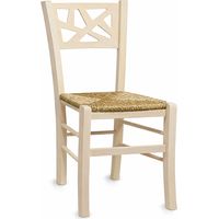 Chaise Sissy en bois brut à peindre avec assise en paille