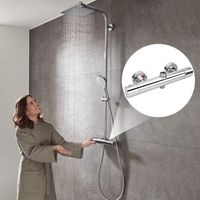 NALOOKAMIC Mitigeur de Douche, Mitigeur Thermostatique Douche Avec 2 Sortie, Sortie Supérieure 3/4\