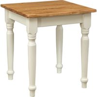 Mesa Country de madera maciza de tilo armazón blanco envejecido con plan acabada con efecto natural