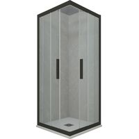 Box doccia 120x120 angolare scorrevole Nero Matt h 200 Kolors