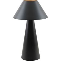 Lampada da tavolo a fungo in metallo nero
