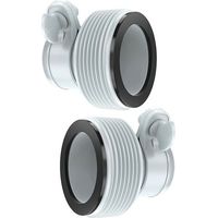 Lot de 2 adaptateurs pour filtre de pompe piscine 32-38mm – Plastique gris clair – Circulation efficace de l'eau – Usage extérieur uniquement