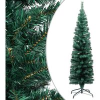 Sapin de Noël artificiel Arbre de Noël mince avec support Vert 120 cm PVC 19776