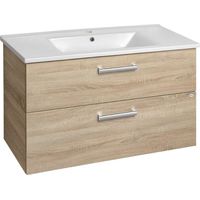 Aqualine Vega - Mueble de lavabo 97x60x44 cm, roble platino VG903