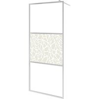 Mampara de ducha a ras de suelo con cristal efecto piedra ESG 140x195 cm 020002131