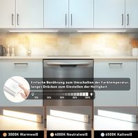 GBLY Luz LED para armarios de cocina - Luz para armarios de 30 cm con detector de movimiento, USB recargable de 1500 mAh, luz para armarios de intensidad variable y 3 temperaturas de color