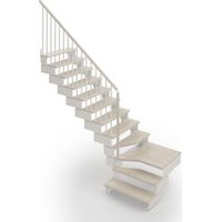Misterstep - Scala a L (1 curva) - Modello Compositiy - Colore Legno Sbiancato