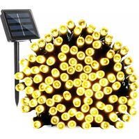 Catena Luminosa Solare 7M 100 LED Colorate per Esterno, 8 Modalità vari colori disponibili Bianco Caldo