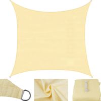 Vela Toldo vela de protección solar 2x4 m - crema/blanco rectángulo toldo solar contra viento protección contra lluvia protección UV