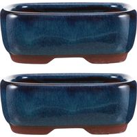 Lot de 2 pots à fleurs en céramique pour bonsaï et autres petits pots - Fournitures pour la maison