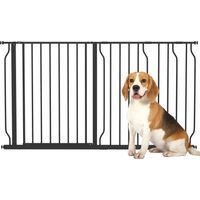 Pawhut – Barrière de sécurité pour animaux – Longueur réglable 75-145 cm – Acier et ABS – Système d'ouverture double sens – Installation sans perçage