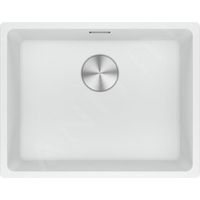 Franke – Évier en fragranit 1 bac 55x43 cm – Montage sous plan – Couleur blanc-led – Trop-plein carré – Bonde incluse