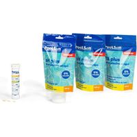 Behandlungsset - POOLSAN - Wasserbalance-Set - pH+/pH-/TA+ 400g - 25 Teststreifen