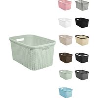 Cesta para la Colada 25 x 53 x 36 cm - Cesto ropa sucia – Cesta Rectangular con Asas diseño Mimbre
