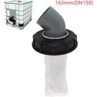 Couvercle de Réservoir IBC avec Filtre en Nylon Lavable pour Réservoir d'eau de Pluie IBC 1000 litres,Filtre À Couvercle IBC Accessoires de Réservoir IBC,Filtre à Eau de Pluie en Nylon(noir 163mm 45 d