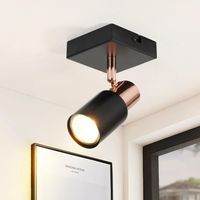 Plafoniera GBLY Faretto da soffitto 1 lampadina LED - Nero GU10 Plafoniera Girevole a 355° Faretto da parete Faretto moderno da soffitto Corridoio (Lampadina non inclusa)
