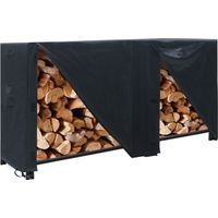 Estante para leña de 96 x 24 x 42 pulgadas, cubierta antipolvo para chimenea de exterior de gran capacidad, 420D impermeable