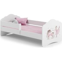 Letto per bambini FALA con ringhiera 140x70 Ragazza con unicorno