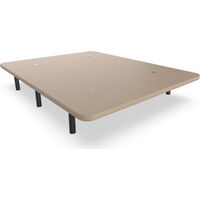 Nalui Base Tapizada 105x190x30cm Beig de Acero con patas de Altura 25cm y 5 Barras Transversales, Tejido 3D Fabricado en España