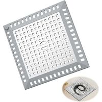 pair Raccogli-capelli per doccia, 12,2 x 12,2 cm, filtro per lavandino quadrato, scarico anti-intasamento, per bagno e cucina (argento)