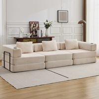 Canapé 3 places modulable avec fonction lit en chenille