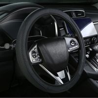Convient pour la décoration de voiture et la protection du volant, housse de volant antidérapante, housse de volant en cuir, housse de volant universelle de 38 cm pour accessoires intérieurs de voitur
