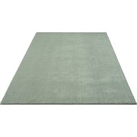 FLOORNOVO Hochflor Teppich Grün einfarbig - 110 x 60 cm - Besonders Weicher Teppich Wohnzimmer & Badezimmerteppich - Pflegeleicht - vielseitig einsetzbar im Innenbereich