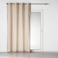 Douceur D'Intérieur – Rideau à œillets 140 x 240 cm en polycoton uni écru – Finition contrastée – Tamisant pour salon et chambre – Installation facile sur tringle