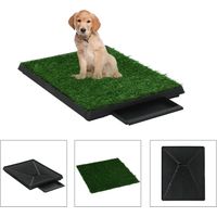 Tapis pour animaux 2 pcs avec plateau et gazon artificiel Vert vidaXL