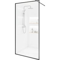 HOME DELUXE - cabina doccia vetro ESG BAKI telaio nero Dimensioni: 90x200 cm