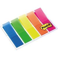 POST-IT Haftstreifen Post-it® Index 43,2 x 11,9 mm (B x H) blau grün gelb orange pink 20Bl./Block 5 Block/Pack.