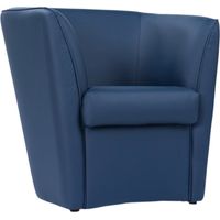 Poltrona Valentina per casa ufficio in ecopelle Blu