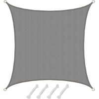 UV Sonnensegel 3x3 HDPE Quadratisch Sonnenschutz Überdachung Garten Balkon Grau