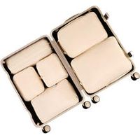 Ensemble de 6 sacs de rangement de voyage beige impermeables pour vetements et bagages