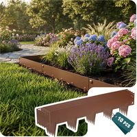 Vounot – Lot de 10 bordures de jardin en métal galvanisé 106x18cm – épaisseur 1.5mm – résistantes aux intempéries et chocs – 10M