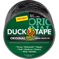 Shurtape Duck Tape® Original 50mm x 50m Black Tape Twin Pack