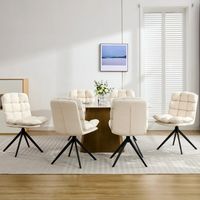 DYHOME Chaise de Salle à Manger 6 pièces, Chaise de Salle à Manger pivotante avec Coussin Amovible, Chaise de Cuisine rembourrée pour Salle à Manger, Salon, Bureau, Blanc