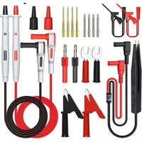 Kit de cables de prueba múltiples, cable de prueba para multímetro eléctrico con pinzas de cocodrilo, sonda de prueba, pinza de resorte, conector tipo banana - Cables de voltímetro para comprobador de