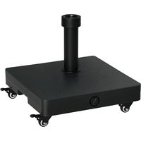 Base pour parasol avec roues remplissable jusqu'à 20 kg pour mâts Ø22-38mm, 45x45x39cm, Noir