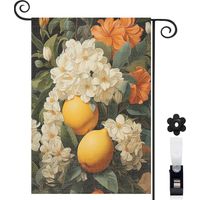 Drapeau de jardin Joyeuses saisons en toile de jute 30 x 45 cm décoratif et élégant entrée et porche