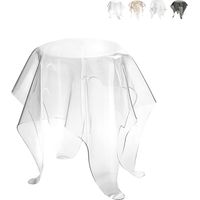 Table haute ronde design en plexiglas transparent Drappeggi - Transparent