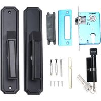 Ensemble serrure de porte à clé noire, poignée silencieuse pour chambres, salles de bain, hôtels, bureaux