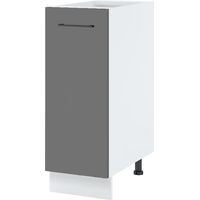 Meuble bas de cuisine Lovia Gris Mat 1 porte L 30 cm - Porte avec poignée apparente Grey