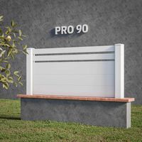 Kit Clôture PRO PVC Blanc H. 90 cm x L. 5.70 m - 2 Lisses + 3 Soubassements