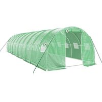 Serra tenda riparo piante fiori ortaggi con struttura in acciaio 30 m² 10 x 3 x 2 m verde 020044570